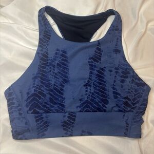 Women's Blue Patterned Sports Bra size tag faded maybe Large